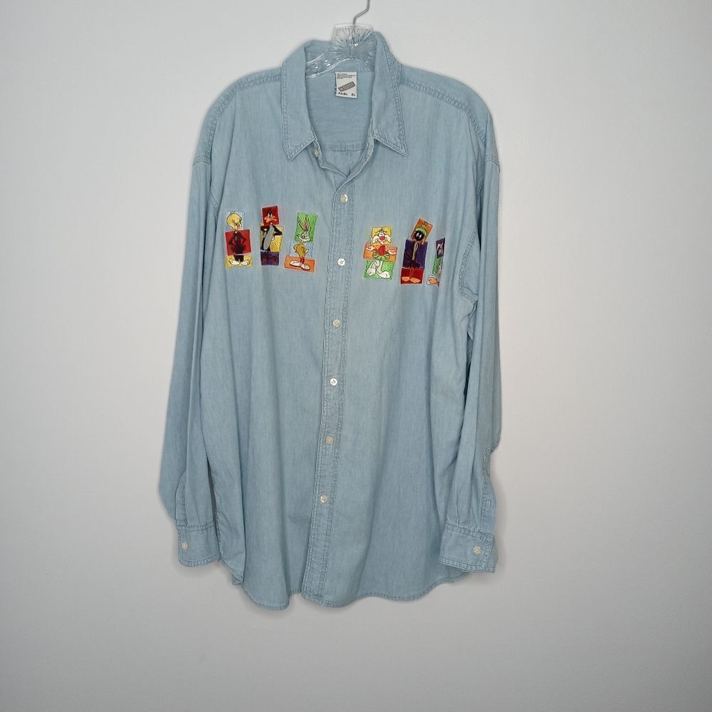 Vintage 1998 Warner Bros chambray shirt